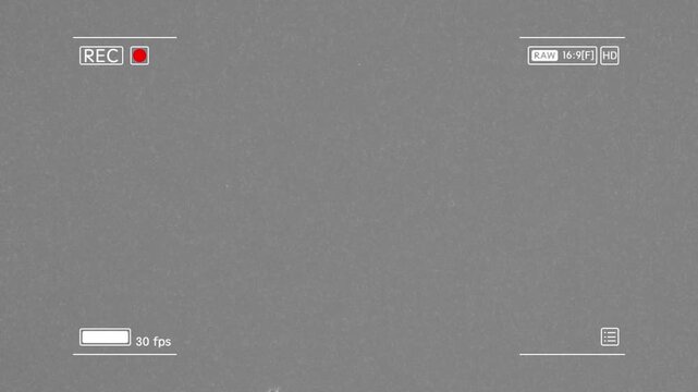 Video Recording Viewfinder Overlay, Noise Film Grain. Dusty Film Frame Overlay.