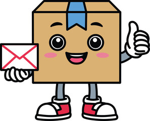 Adobe Illustrator Artw
Cute Package Box Mascot Illustrationork