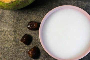 Es kelapa muda or young coconut ice