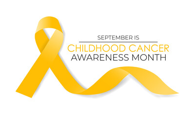 Childhood cancer awareness month is observed every September to honor cancer-affected children and families. Vector illustration