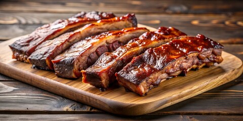 boneless barbecue ribs on cutting board AI-Created Content