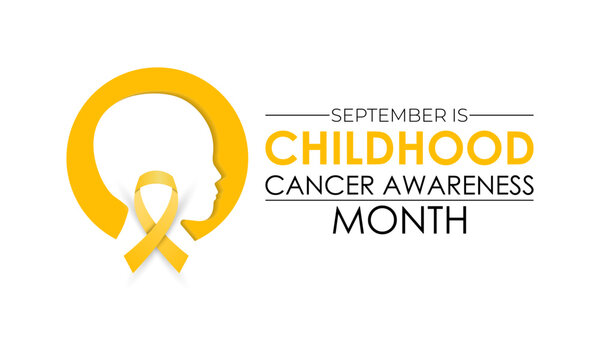 Childhood cancer awareness month is observed every September to honor cancer-affected children and families. Vector illustration