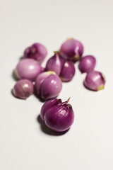 Fresh red onion isolated on white background