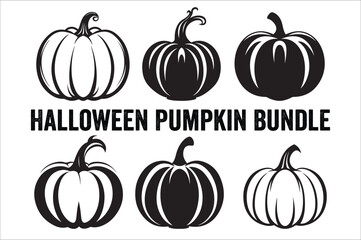 Pumpkin Vector. Pumpkin  silhouette vector on white background.