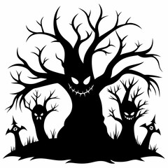 Scary Trees SVG Bundle, Halloween SVG, Spooky Trees Svg, Halloween Decor, DIY Halloween Decor, Halloween Trees Svg,