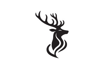 Obraz premium create a deer logo silhouette vector with white background