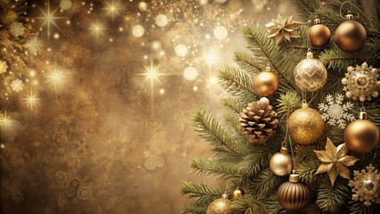 Luxurious Christmas background with vintage sepia tones and retro style , holiday, elegant, festive, antique, old-fashioned