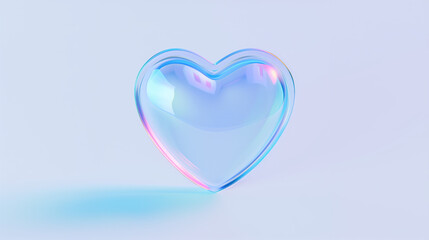 3d glass icon, blue color, holographic purple