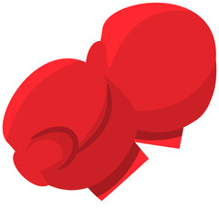 Red boxing gloves on white background