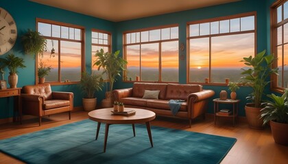 Photo interior modern design room 3d illustration