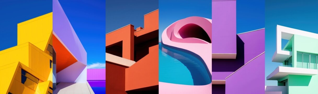 Colorful modern architectural  mobile wallpaper set