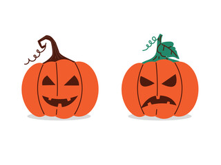 Helloween pumpkin carved face, Scary creepy decoration