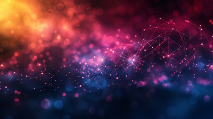 Fototapeta premium Abstract Network Connection with Glowing Lights