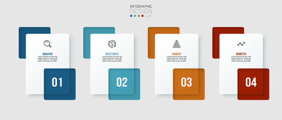 Infographic template business concept with step.
