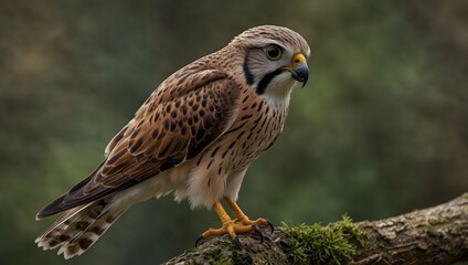 Obraz premium A mythical tale where a kestrel acts as a messenger between worlds ai_generated