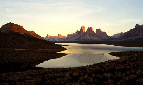 The Needle Mountains during sunrise. The lake in the foreground is Molas Lake and is located about an hour north of Durango, Colorado