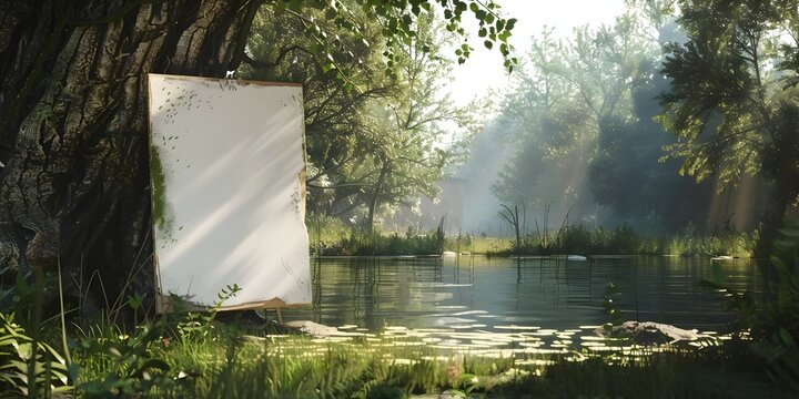 Empty whiteboard with backgrounds, including modern, realistic, and abstract settings. Perfect for versatile visual content and adaptable to different themes and uses.