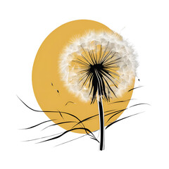 a dandelion blowing in the wind