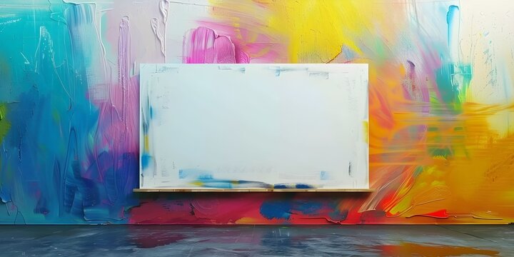 Empty whiteboard with backgrounds, including modern, realistic, and abstract settings. Perfect for versatile visual content and adaptable to different themes and uses.