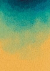 Abstract blue and yellow watercolor on paper background illustration for decoration on tropical and evening sky.