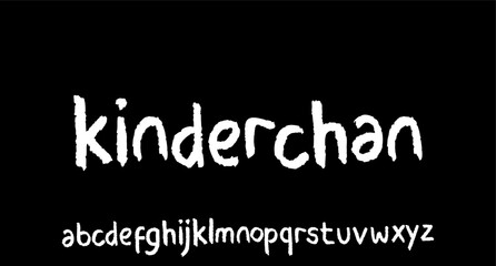 handwritten art alphabet font set vector