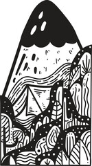 Foliage Doodle Pattern. Fantasy Island Illustration