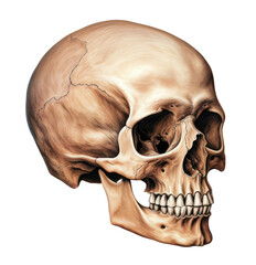 Obraz premium Illustration of a skull isolated on transparent background