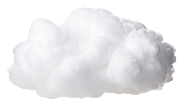Fluffy white cloud isolated on transparent background