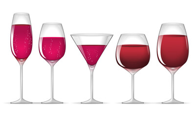 wine glass realistic isolated on white background 3D illustration