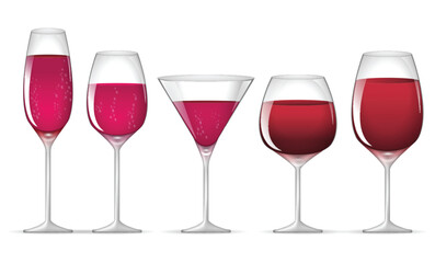wine glass realistic isolated on white background 3D illustration