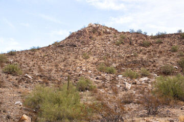 Landscape view of hills and vegetation on the Quartz Ridge trail