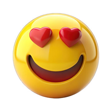 recommend clip art: 3d smiley face icon with heart isolated on transparent background