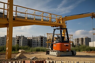 Scene of construction site with equipment