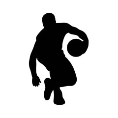 Silhouettes of Basketball Players, Sport Men, Collection, Silhouette, Jump, Run, Ball, Lifestyle, Playoff, Dynamic, Player