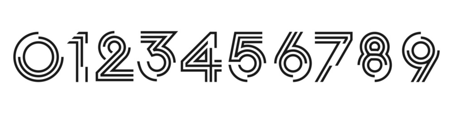 set of creative number 1 to 10 logo designs. abstract number design vector illustration