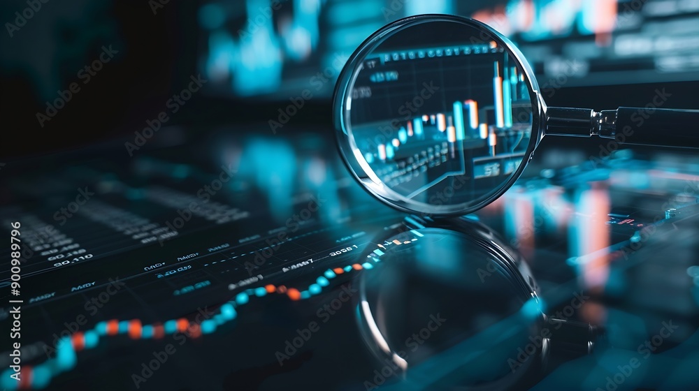 Poster statistical analysis of financial data analyzing business and investment charts accounting finance a
