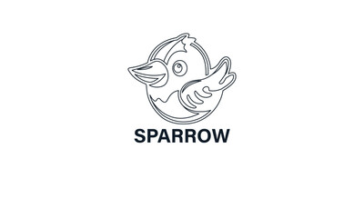 Sparrow logo design a modern and friendly illustration concept style.