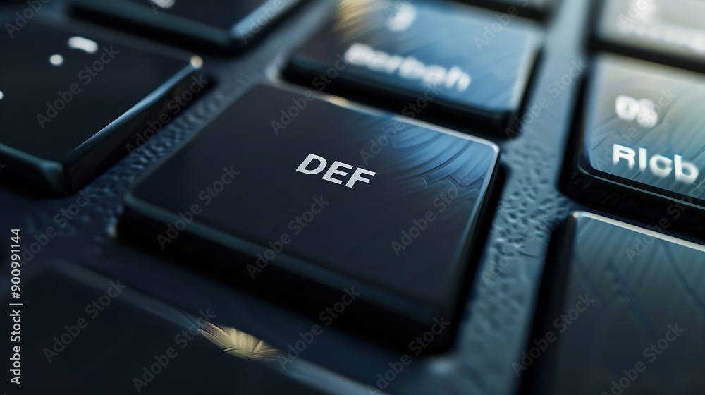 Poster DeFi Decentralized Finance  blockchainbased form of finance that does not rely on central financial intermediaries technology concept button on keyboard : Generative AI