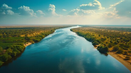 Obraz premium Niger River River views and life along one of Africa major rivers