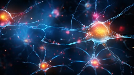 An abstract image of the brain with glowing synapses and neural activity