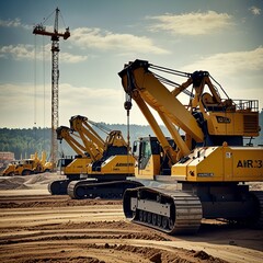 Scene of construction site with equipment