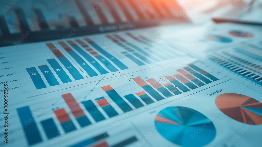 Aufkleber statistical analysis of financial data analyzing business and investment charts accounting finance a