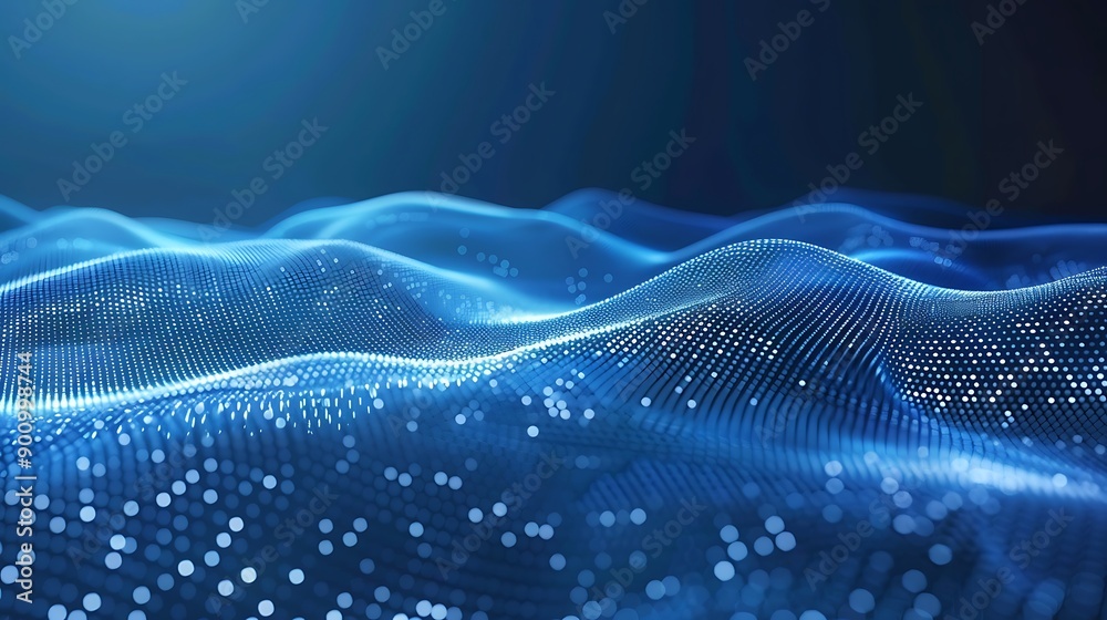 Wall mural visually captivating abstract background featuring a mesmerizing wave of glowing particles in a vibr