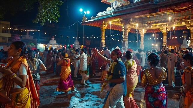 Tripura pournima deepotsav festival at Jangali Maharaj Temple Pune Maharashtra India Asia : Generative AI