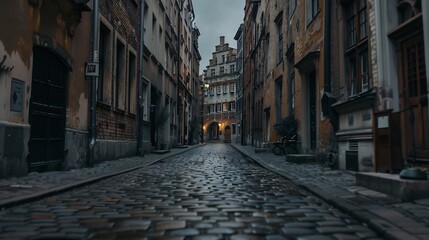 Obraz premium Beautiful architecture of the old town in Gdansk Poland : Generative AI