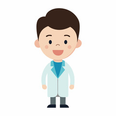 Funny cartoon doctor vector illustration