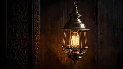 old lantern on dark background