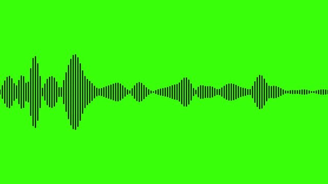 Animation video abstract audio visualizer polar effect, Audio spectrum green screen,
 Sound wave animation with black bars background, Audio spectrum simulation on green screen background.
