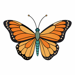 Butterfly vector art Illustration on white background