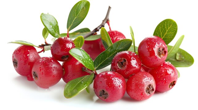 Close-Up of Bearberry (Arctostaphylos uva-ursi) with Dewdrops